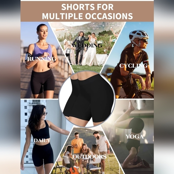 3 Pack Women's High-Waist Shaping Shorts - Beige - Picture 7 of 9